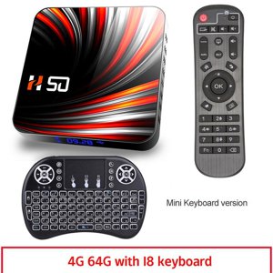 Pour Android Tv Box Android 10.0 4k 4gb 32gb 64gb Lecteur de médias 3d Vidéo Smart Tv Box 4+64G_Clavier australien plug+I8