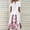 Pink, variant on Pisexur Short Sleeve V-Neck Knee-High Dress Fashion Women Summer Printing Causal V-Neck Button Short Sleeve Vacation Pockets Dress Women Dress