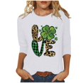 thumbnail image 2 of Meichang Hauts à Manches 3/4 pour Femmes T-Shirts de la Saint-Patrick T-Shirts Graphiques Trèfle Vert Hauts Irlandais Porte-Bonheur T-Shirts Décontractés à Col Rond Hauts Cadeaux de la Saint-Patrick pour Femmes, 2 of 4