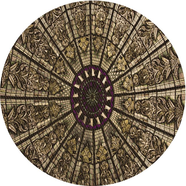 Ahgly Company Tapis Rond Lavable en Machine Intérieur Transitionnel Pérun Brun, 8 Pieds Rond