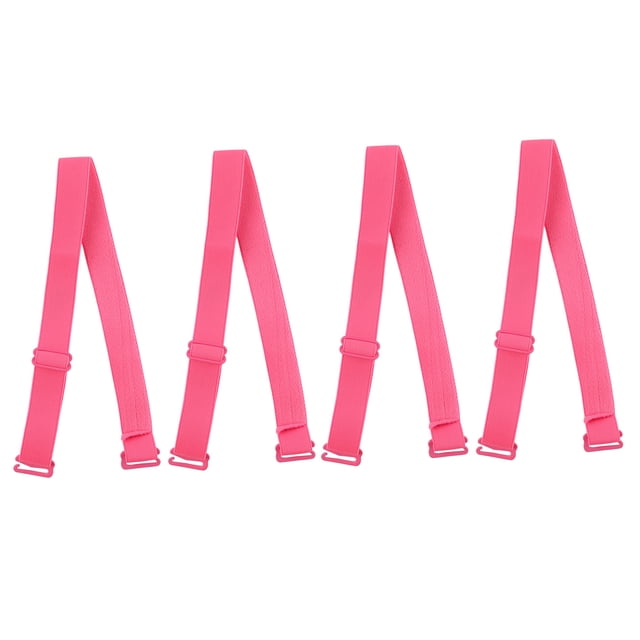 Women Adjustable 1.5cm Elastic Band Bra Straps 2 Pairs Pink for Fashion Use