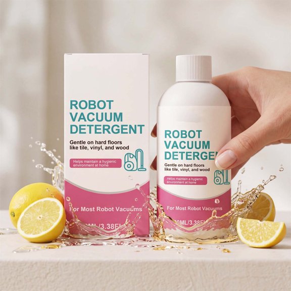 Linnome Robots Détergent pour Aspirateur Robot 100 ml Solution de Nettoyage Multi-Planchers, Nettoyant Liquide pour Plancher Sans Traces pour Carreaux, Vinyle et Bois, Formule Universelle pour Tous les Vadrouille et Aspirateurs Humide-Sec