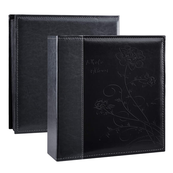 Artmag Photo Picutre Album 4x6 400 Photos, Extra Large Capacity Leather Cover Wedding Family Photo Albums Holds 400 Vertical 4x6 Photos with Black Pages(Black)