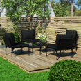 thumbnail image 1 of vidaXL 5 Piece Garden Lounge Set with Cushions Black PVC, 1 of 5
