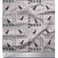 thumbnail image 1 of Soimoi Moss Georgette Fabric Geometric Shapes & Dinosaur Animal Print Fabric by The Yard 42 Inch Wide, 1 of 3