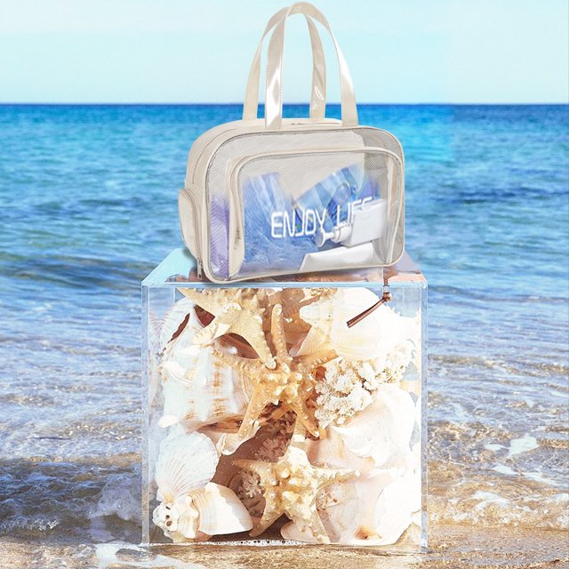 Dvkptbk Beach Pocket Beach Bags Sandproof Dry and Wet Separation Swimming Bag Mesh Beach Bag for Swim Pool Bag Beach Tote Bag Grocery Storage Net Bag Swimming