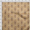 thumbnail image 4 of oneOone Velvet Light Brown Fabric Asian Floral Block Craft Projects Decor Fabric Printed By The Yard 58 Inch Wide, 4 of 4