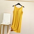 thumbnail image 3 of Wdfiry Nuisette pour Femmes en Modal Grande Taille Sans Manches Débardeur Robe de Nuit Couleur Unie Décontractée Froncée Longue Robe de Nuit Tenue d'Intérieur, 3 of 3