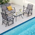 thumbnail image 3 of Costway Ensemble de 4 Pcs pour Terrasse, Balançoire Simple, Fauteuil Berçant, Cadre en Métal Robuste, Extérieur, 3 of 10