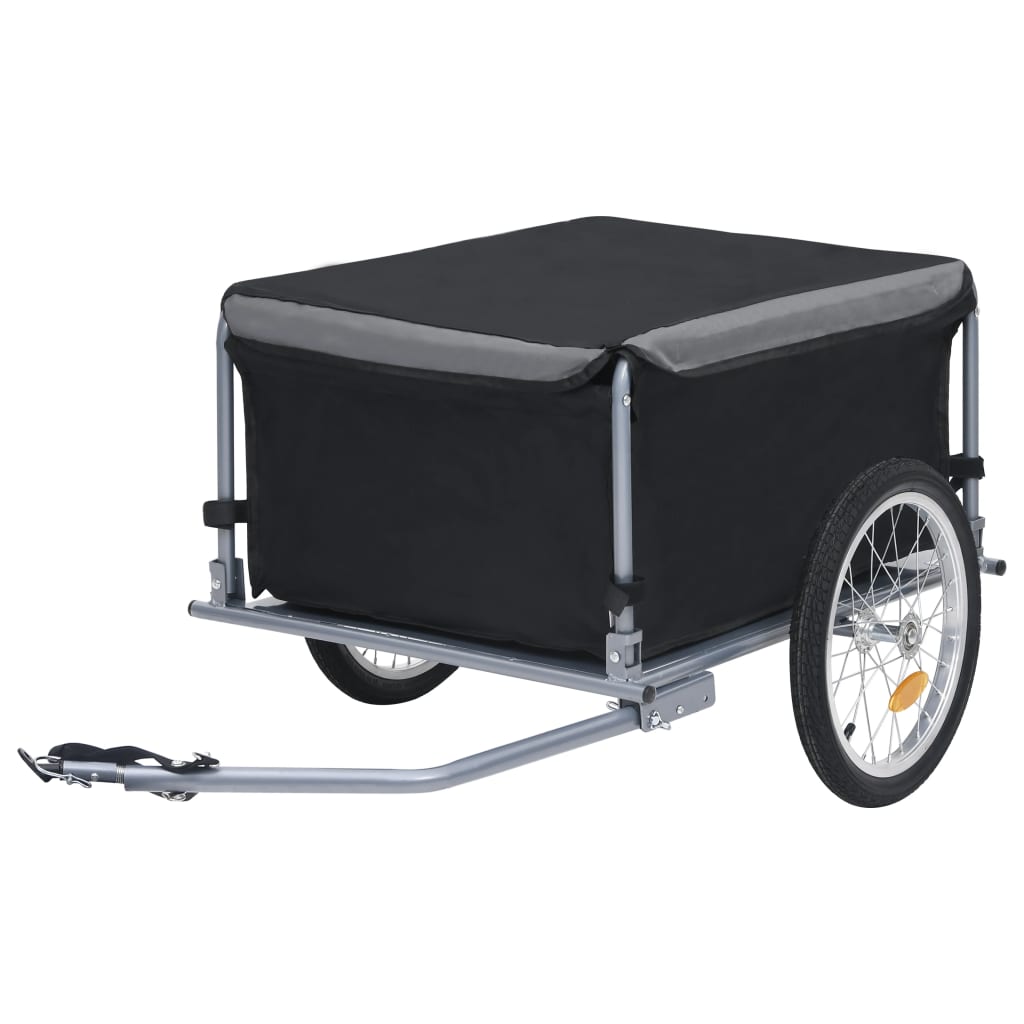 vidaXL Remorque à Vélo Noir et Gris 65 kg