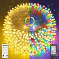 thumbnail image 1 of Color Changing Christmas Lights, 164ft 500 LED Warm White & Multicolor Christmas String Lights with Remote, 11 Modes Christmas Twinkle Lights for Christmas Party, Garden, Xmas Tree Decorations, 1 of 8