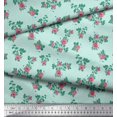 thumbnail image 2 of Soimoi Tissu en Coton Cambric Feuilles & Roses Imprimé Floral 1 Yard 42 Pouces de Large, 2 of 3