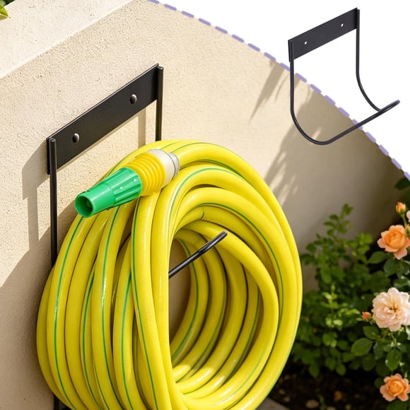 Organizer Garden Hose Holders Wall Mount Heavy Duty Metal Hose Hanger Rack Rustproof Water Hose Storage Organizer With Screws Space Saving Outdoor Hose Reel Holders