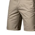 thumbnail image 4 of Yuzhih Summer Shorts for Men Slim Stretch Twill Flat Front Shorts Basic Solid Color Lounge Shorts with Pockets, 4 of 7
