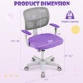 thumbnail image 2 of Costway Kids Desk Chair Study Computer Chair with Adjustable Height, Lumbar Support Purple, 2 of 9