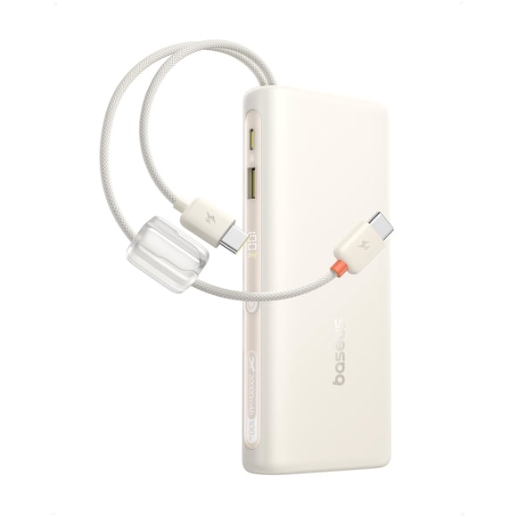 Baseus Chargeur Portable avec Câble Intégré, Banque d'Alimentation pour Ordinateur Portable 100 W 20000 mAh, Essentiel de Voyage, Bloc-Batterie USB‐C à Recharge Rapide pour MacBook, iPhone 1