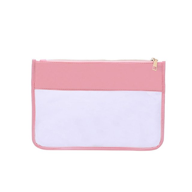 Sac à Main de Mode Transparent Sac Cosmétique PVC Fermeture Éclair Étui de Beauté Transparent