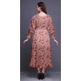 thumbnail image 4 of Bimba Ladies Bishop Sleeve Round Neck Ruffle Maxi Smocked Waist Dress-X-Small, 4 of 5