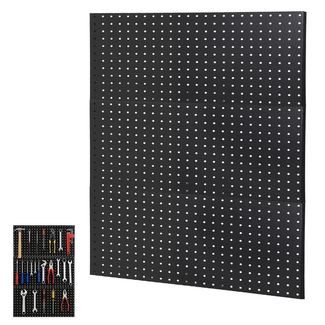 QinaQin Metal Pegboard Wall Storage Panel, Heavy-Duty Steel Tool Storage Panel, Suitable for Garages, Studios, Kitchens, Wall-Mounted Display Rack Set
