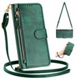 thumbnail image 4 of Google Pixel 8 5G Case ,Zipper Handbag Wallet Leather Cover with Crossbody Detachable Lanyard Strap, 4 of 5