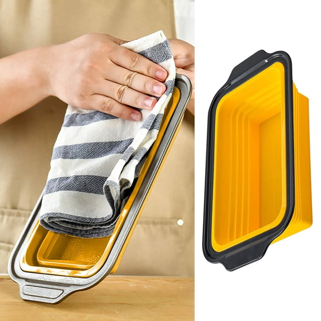 Baking Pan Rectangular Baking Pan Non-Stick Cake Mold for Oven Baking(Yellow,1-Piece) Rkxzt