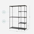 thumbnail image 2 of SONGMICS Portable Closet, Freestanding Closet Organizer, Clothes Rack, 16.9 x 44.1 x 65 Inches, Black URYG24BK, 2 of 5