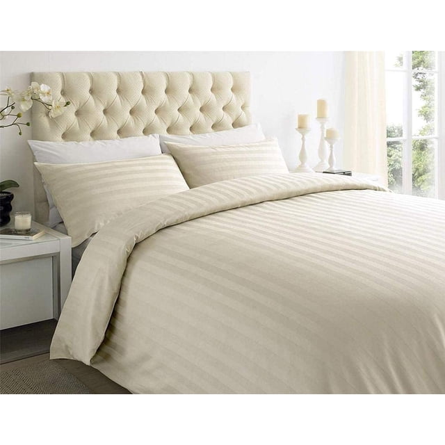 400 Thread Count 100% Egyptian Cotton 3-Piece Flat Sheet (1 Flat Sheet + 2 Pillow Covers) Stripe Pattern