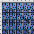 thumbnail image 4 of oneOone Velvet Medium Blue Fabric Geometric Circle Sewing Material Print Fabric By The Yard 58 Inch Wide, 4 of 4