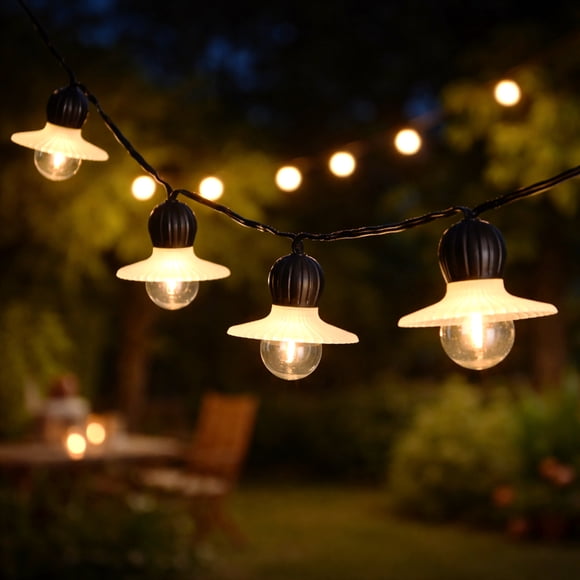 Guirlande festonnée de 10 lumières à brancher Mainstays – blanc chaud