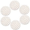 thumbnail image 1 of tredstone 6 Pcs Napperons Résistants aux Taches Antidérapants Coussin de Tasse Faits à la Main Ronds Isolation Tresse Cuisine Articles Ménagers Pois Blancs et Bleus, 1 of 6