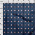 thumbnail image 3 of oneOone Georgette Viscose Teal Blue Fabric Geometric Craft Projects Decor Fabric Printed By The Yard 42 Inch Wide, 3 of 5