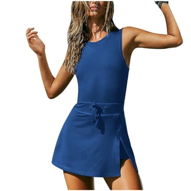 JUNWELL BLVB Combinaison Athlétique pour Femmes Tenues d'Entraînement Robes de Tennis Dos Nu Exercice Jupes-Short de Golf Combinaisons pour l'Été
