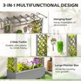 thumbnail image 4 of Outsunny Raised Planter with Trellis, Elevated Wood Planter Box with Liner, 4 of 9