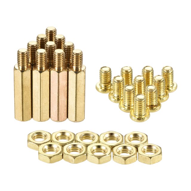 Unique Bargains Laiton Hexagonal Mâle-Femelle Vis Écrou Kit 20 Ensembles 20mm + 6mm