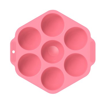 Baking Mold Hexagon 7 Grids Cake Mould Silicone Non-stick Chocolate Baking Mold Chocolate Cooking Mold, Pink