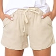 thumbnail image 3 of Birdeem Womens Plus Size Drawstring Casual Elastic Waist Pocket Loose Solid Shorts Pants, 3 of 6