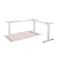 thumbnail image 5 of EFFYDESK Executive L-Shaped Height Adjustable Home Office Computer Standing Desk with Cable Management Tray (71"×71") Oak White on White Frame, 5 of 5