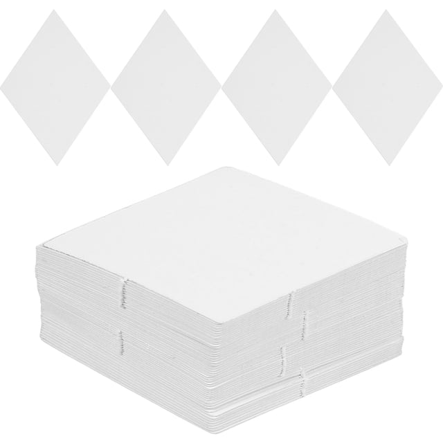 KAKOWELY Papier à Coudre Blanc Courtepointe Bricolage Papier Fleur 100 Pcs Gabarits en Forme de Diamant pour Projets de Patchwork Réutilisable Facile à Utiliser Tous les Niveaux de Compétence,2.05"X1.54"X0.04 Pouces