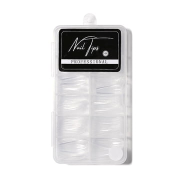Amdohai 100 Pcs Faux Ongles Embouts Transparents Embouts d'Ongles en Acrylique Couverture Complète Demi-Couverture Faux Ongles Ongles Artificiels Forme Cercueil Ballerine Embouts pour Salons de Manucure et Bricolage Nail Art 10 Tailles