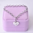 thumbnail image 5 of Girls Bracelet Gift Giving Polished Trendy Heart 26 Letters Alphabet Initial Bracelet, 5 of 5