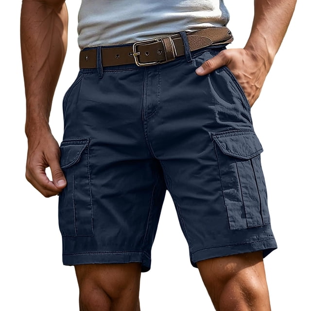 Cargo Shorts for Men 5 Inch Relaxed Fit Button-Fly Quick Dry Stretch Lightweight Tactical Wear Hiking with Multi Pockets