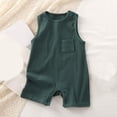 thumbnail image 3 of Ohufall 3M-2T Rompers for Babies Summer Solid Color Sleeveless Infant Tank Rompers Stretch Comfy Pockets Unisex Infant Bodysuit, 3 of 3
