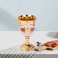 thumbnail image 3 of Rongfmy Metal Goblet, Carving Pattern Handmade Cup Bar Dinners Parties Decor Red Red flower, 3 of 9