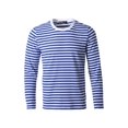 thumbnail image 2 of INSPIRE CHIC T-Shirt pour Homme à Rayures Col Rond Manches Longues Chandail Haut 38 Bleu et Blanc, 2 of 8
