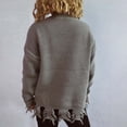 thumbnail image 4 of TIMIFIS Chandails à Enfiler pour Femmes Automne Décontractés Amples à Manches Longues Col Rond Hauts en Tricot avec Mignonne Décoration de Chapeau, 4 of 8