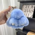 thumbnail image 1 of TopLLC Handmades Soft Bunny PomPom Charmss Bunny Car Key Chain Pendant Key Ring, 1 of 7