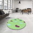 thumbnail image 4 of Ahgly Tapis d'Intérieur Lavable en Machine Carré Transitionnel Vert/jaune Vert, 6 Pieds Carré, 4 of 7
