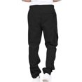 thumbnail image 5 of Autumn And Winter Mens Solid Color Work Pants Drawstring Leg Mouth Sticky Tape Pocket Casual Pants, 5 of 5