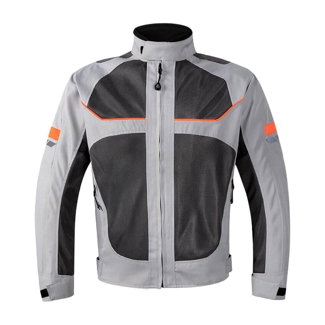 Motorcycle Riding Jacket Motocross Jacket Impact Protection Reflective Breathable Mesh Protective Gear Coat for Motorbike Riding Summer , Gray S