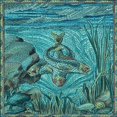 thumbnail image 1 of Ahgly Company Machine Washable Indoor Square Transitional Turquoise Green Area Rugs, 5' Square, 1 of 7